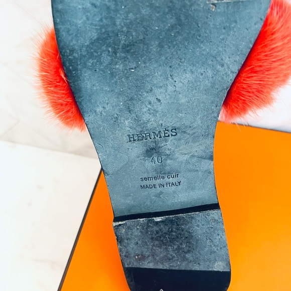 AUTHENTIC LIMITED EDITION HERMES ORAN FUR SLIDES - Picture 8 of 11